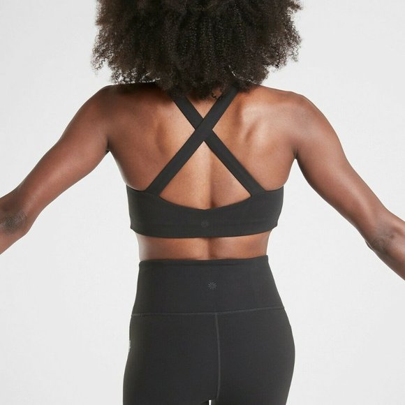 NWT Athleta Black Rose Stripe Conscious Bra - Picture 2 of 7